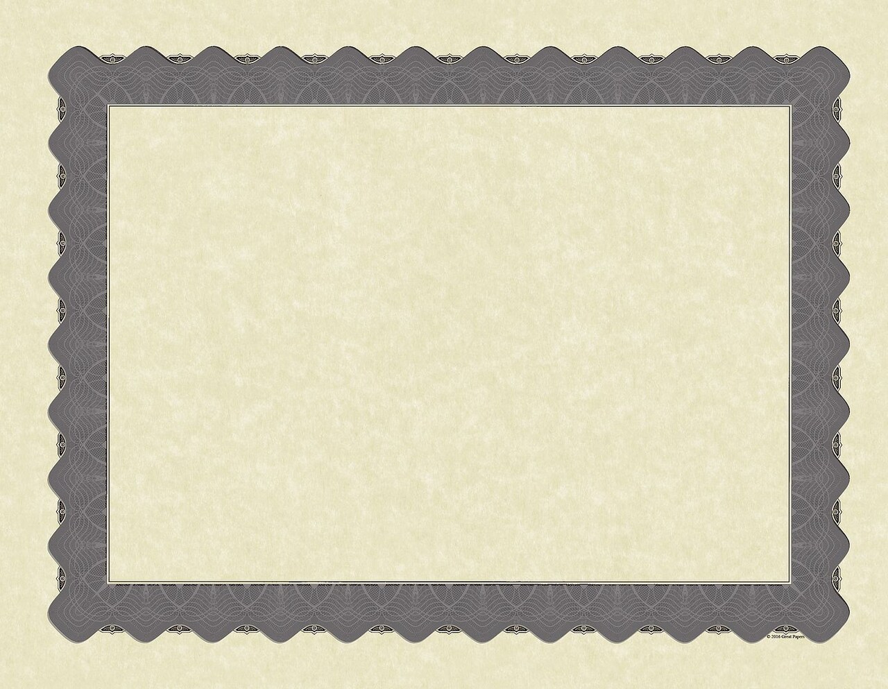 Great Papers! Parchment Certificates with Metallic Border, Silver Border, 8.5" x 11", Printer Compatible, 25 Count